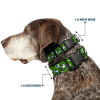 Plastic Clip Collar - Monsters Inc. Eye Collage Weathered Greens/Blues