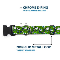 Plastic Clip Collar - Monsters Inc. Eye Collage Weathered Greens/Blues