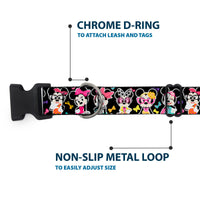 Plastic Clip Collar - Mini Minnie Expressions/Bows Black/Multi Color