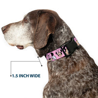 Plastic Clip Collar - Minnie Mouse Expressions Polka Dot Pink/White