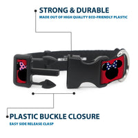 Plastic Clip Collar - Minnie Mouse Silhouette Red/Black/Polka Dot