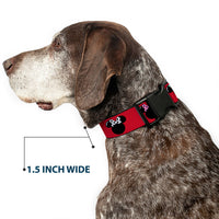 Plastic Clip Collar - Minnie Mouse Silhouette Red/Black/Polka Dot