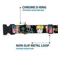 Plastic Clip Collar - Tinker Bell Poses/Sleeping Floral Collage