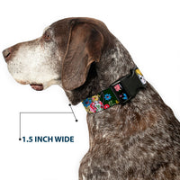 Plastic Clip Collar - Tinker Bell Poses/Sleeping Floral Collage