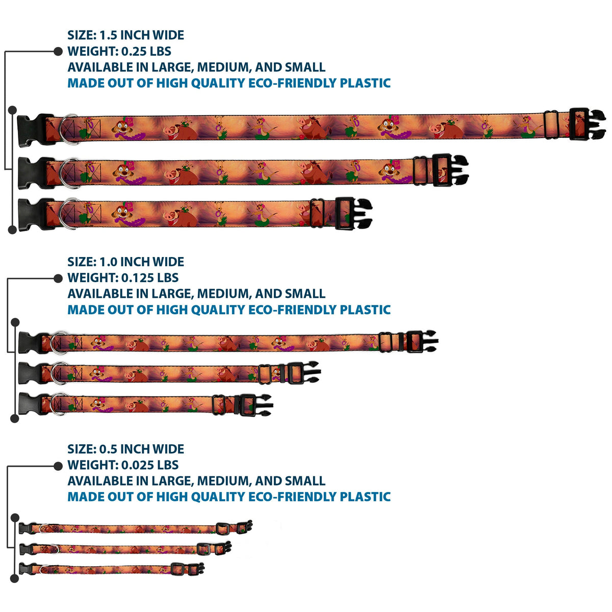 Plastic Clip Collar - Timon & Pumba The Hula Song Poses