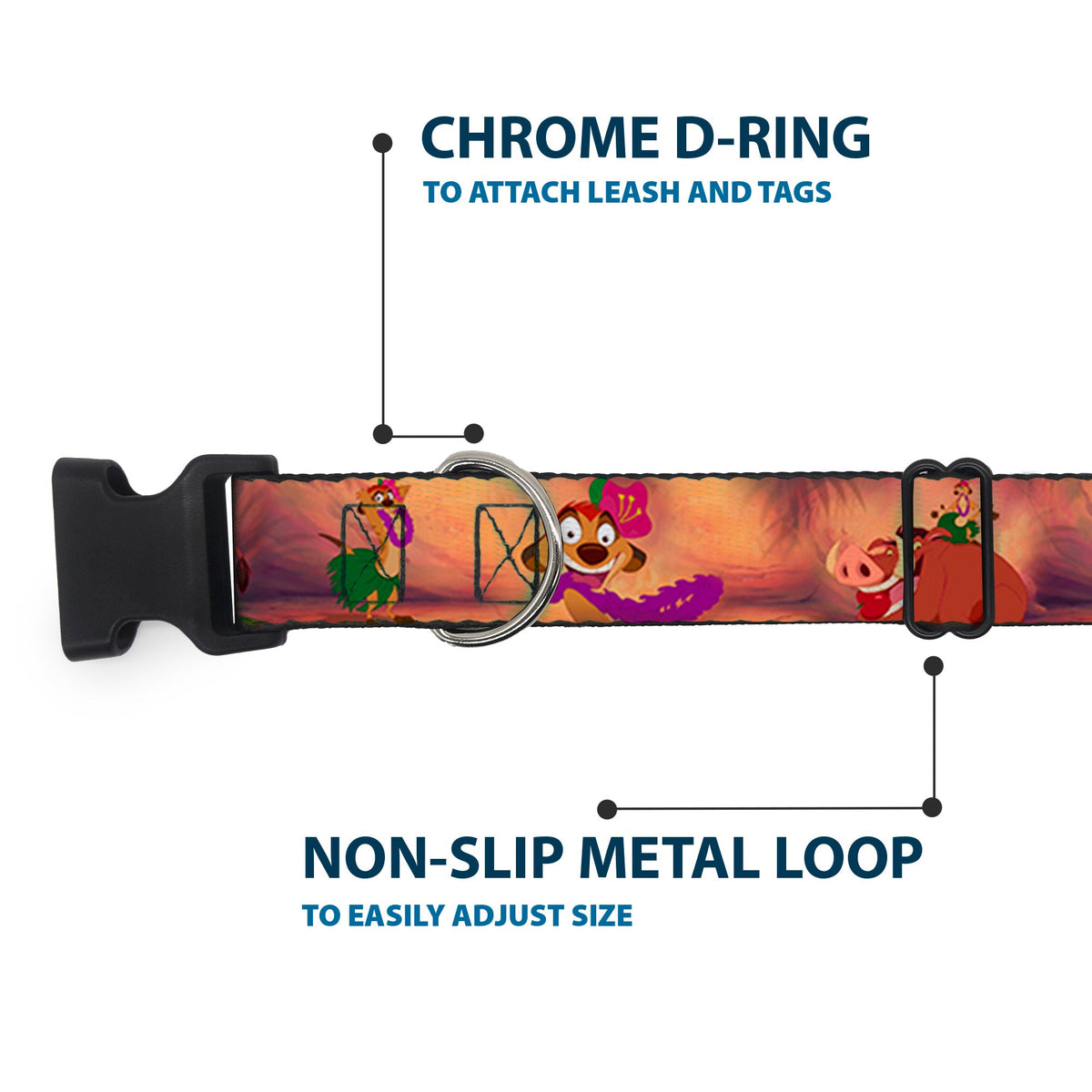 Plastic Clip Collar - Timon & Pumba The Hula Song Poses