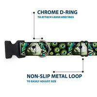 Plastic Clip Collar - Mike Poses/Eyeballs Black/Greens