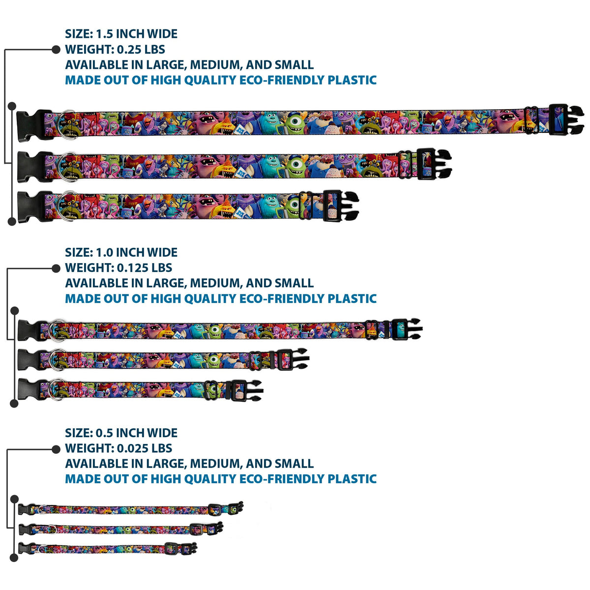 Plastic Clip Collar - Monsters University Monsters Stacked