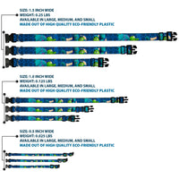 Plastic Clip Collar - Monsters University Sulley & Mike Poses/Checkers Blue