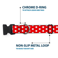 Plastic Clip Collar - Minnie Mouse Polka Dots Red/White