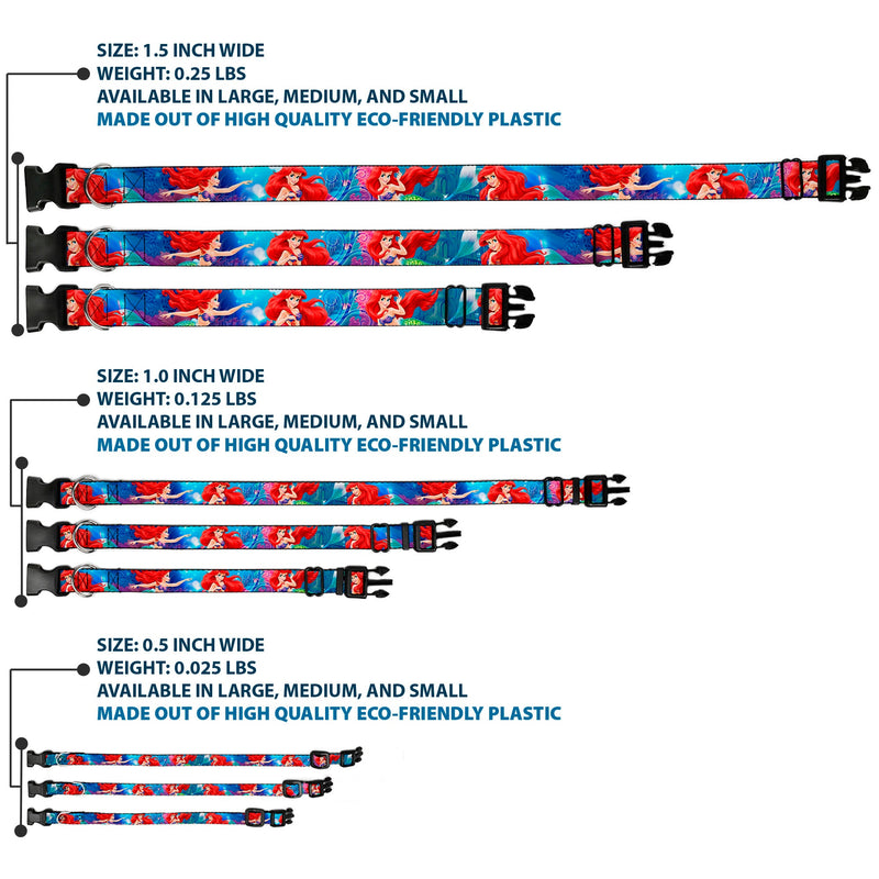 Plastic Clip Collar - Ariel Vivid Underwater Sparkle Poses/Castle