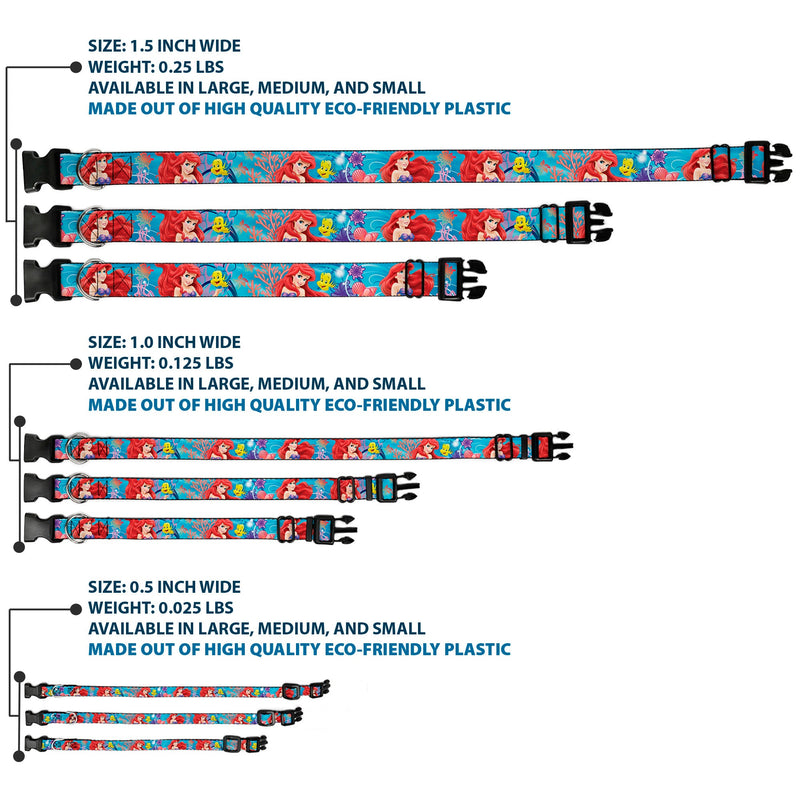 Plastic Clip Collar - Ariel & Flounder Vivid Underwater Poses