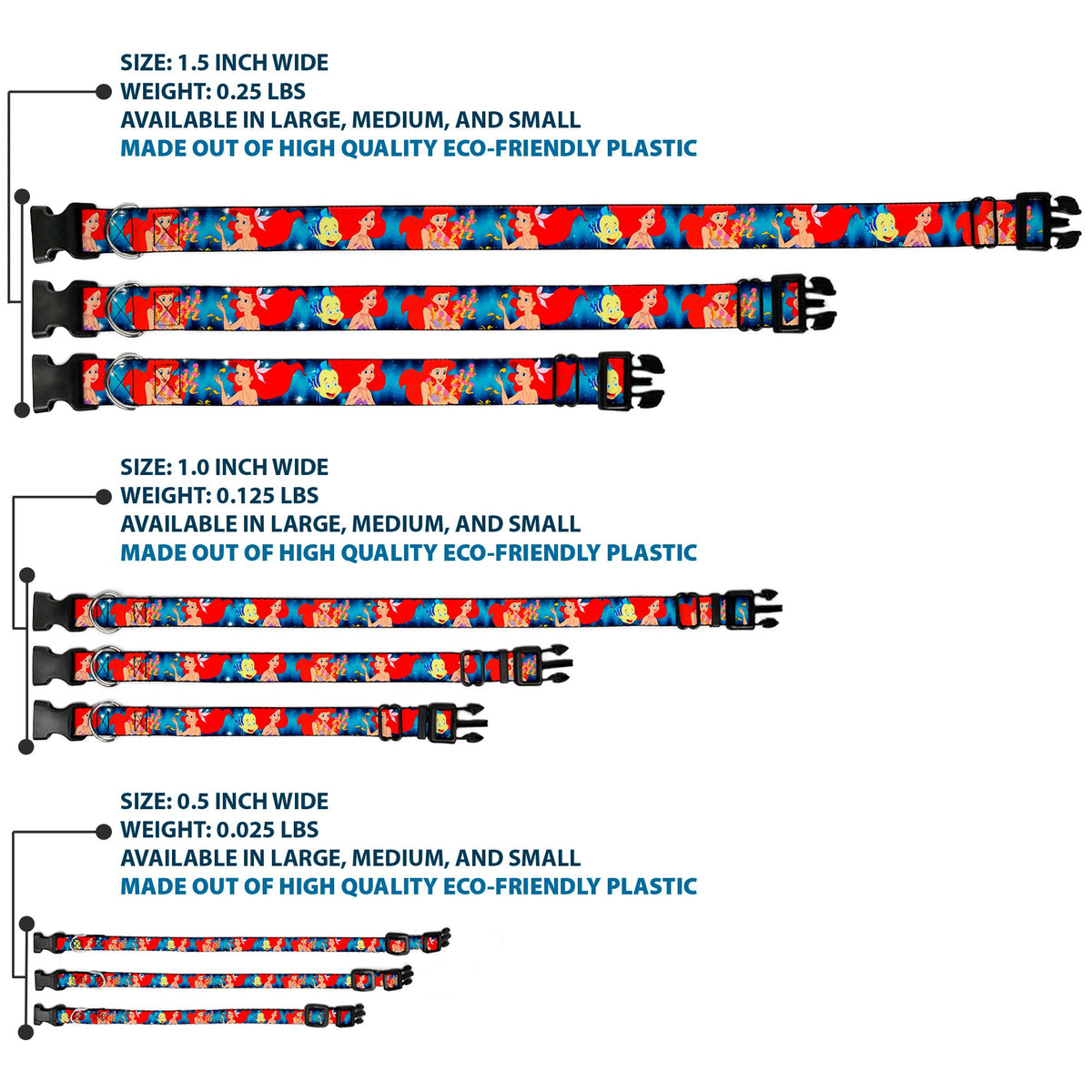 Plastic Clip Collar - The Little Mermaid Under the Sea Scenes