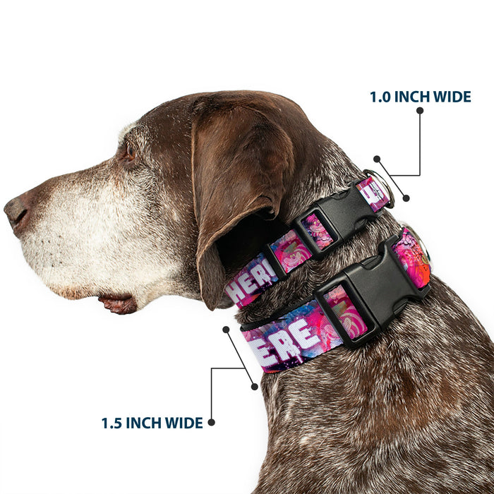 Plastic Clip Collar - Transparent Cheshire Cat Poses WE'RE ALL MAD HERE
