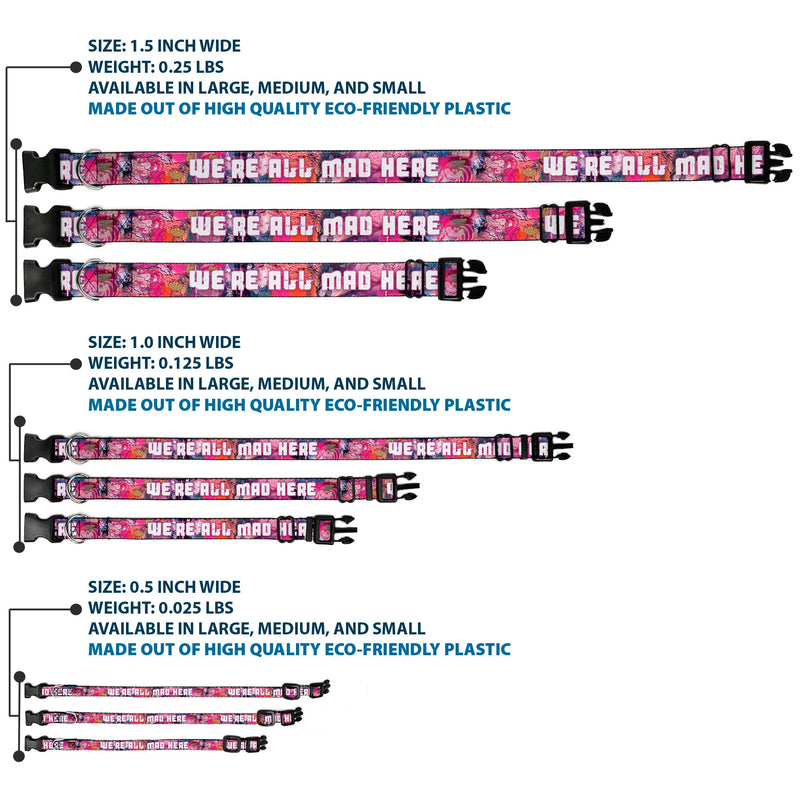 Plastic Clip Collar - Transparent Cheshire Cat Poses WE'RE ALL MAD HERE