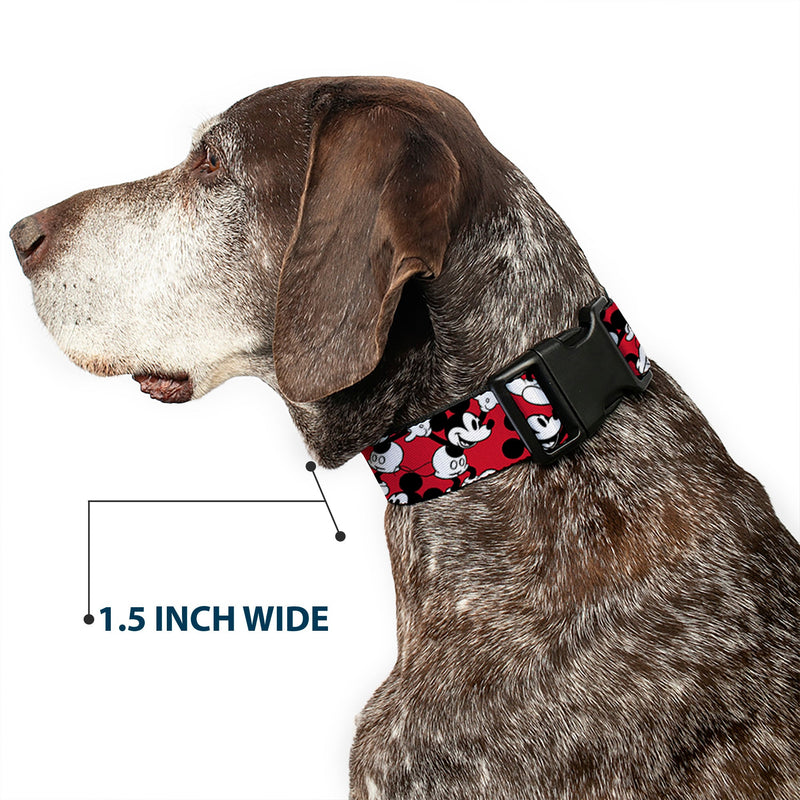Plastic Clip Collar - Mickey Mouse Poses Scattered Red/Black/White