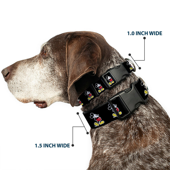 Plastic Clip Collar - Classic Mickey Mouse Pose Black