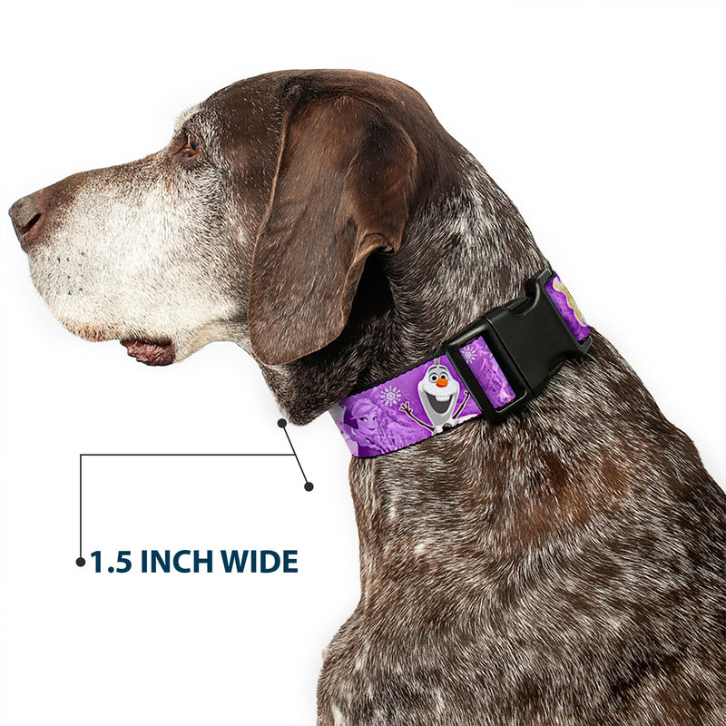 Plastic Clip Collar - Frozen Anna/Elsa/Olaf Poses/Scenes Purples