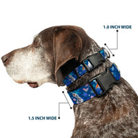 Plastic Clip Collar - Frozen Olaf Poses/Snowflakes Blues
