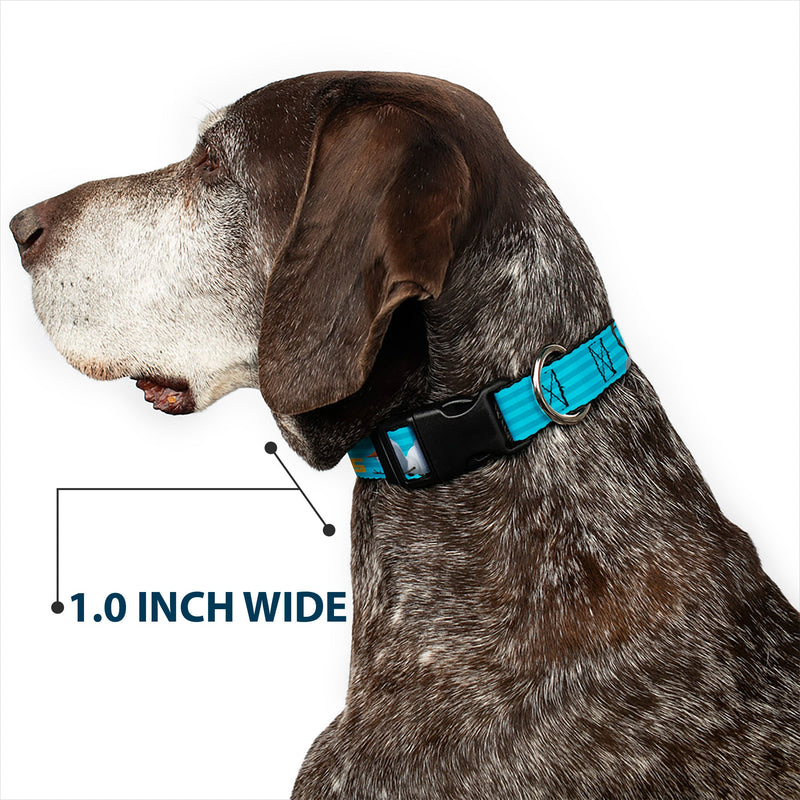 Plastic Clip Collar - Olaf Pose I LOVE WARM HUGS Stripe Blues