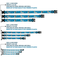 Plastic Clip Collar - Olaf Heart Raindrop Sketch Blues/Black