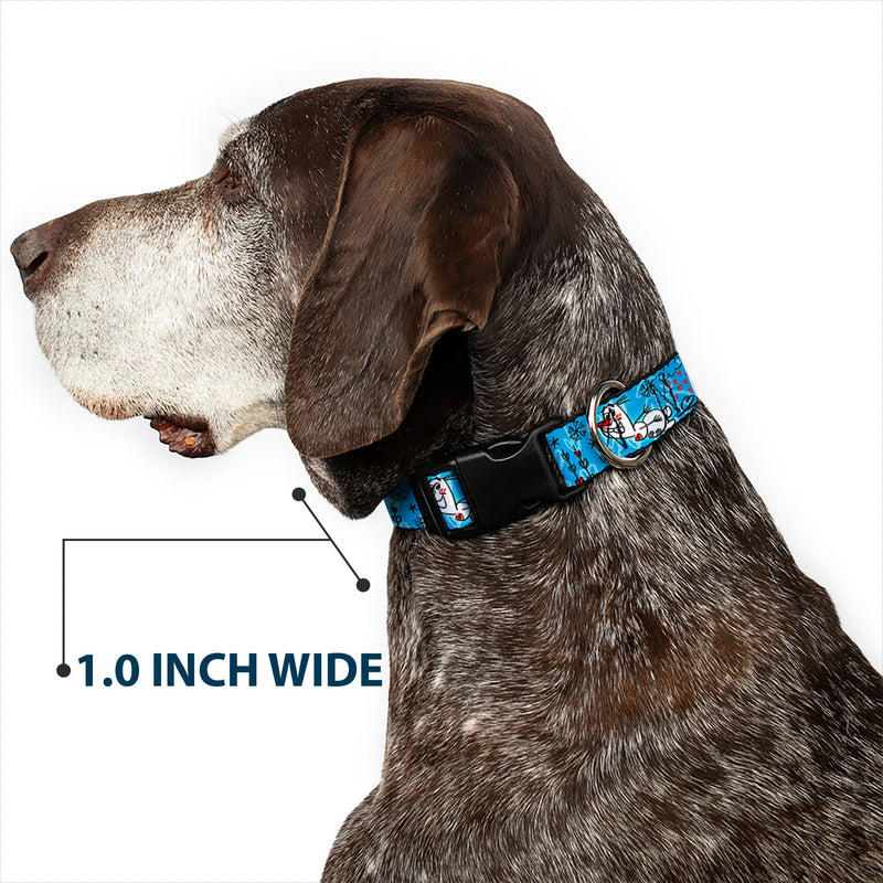 Plastic Clip Collar - Olaf Heart Raindrop Sketch Blues/Black