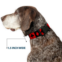 Plastic Clip Collar - Alice in Wonderland Card Suits Red/Black
