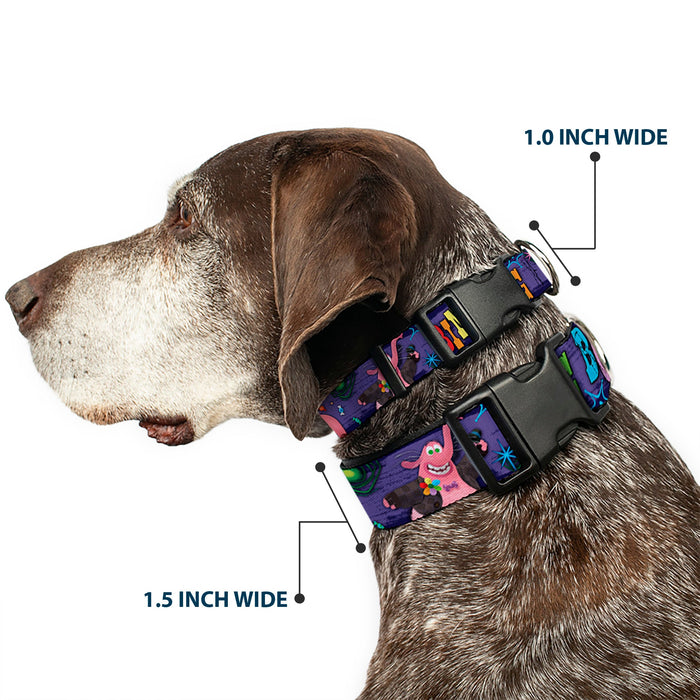 Plastic Clip Collar - BING BONG Poses/Candy Purples/Multi Color