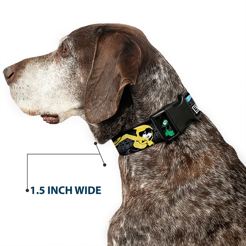 Plastic Clip Collar - Big Hero 6 Group Action Pose/Name Blocks Black/Gray/Multi Color