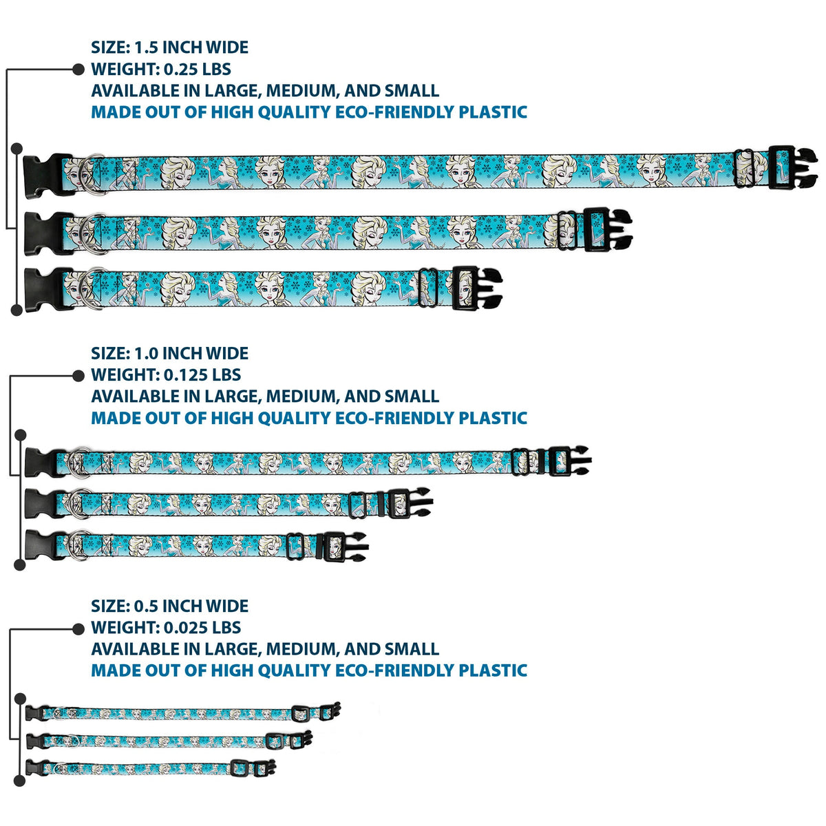 Plastic Clip Collar - Anna/Snowflakes Frozen Art Collection Poses