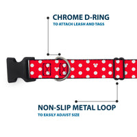 Plastic Clip Collar - Minnie Mouse Polka Dot/Mini Silhouette Red/White
