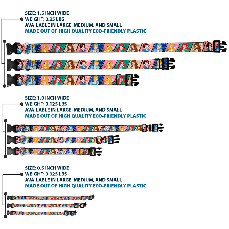 Plastic Clip Collar - Disney Princess Poses/Castle Blocks