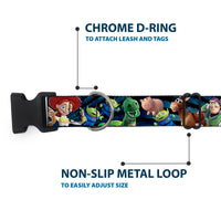 Plastic Clip Collar - Toy Story Characters Running2 Denim Rays