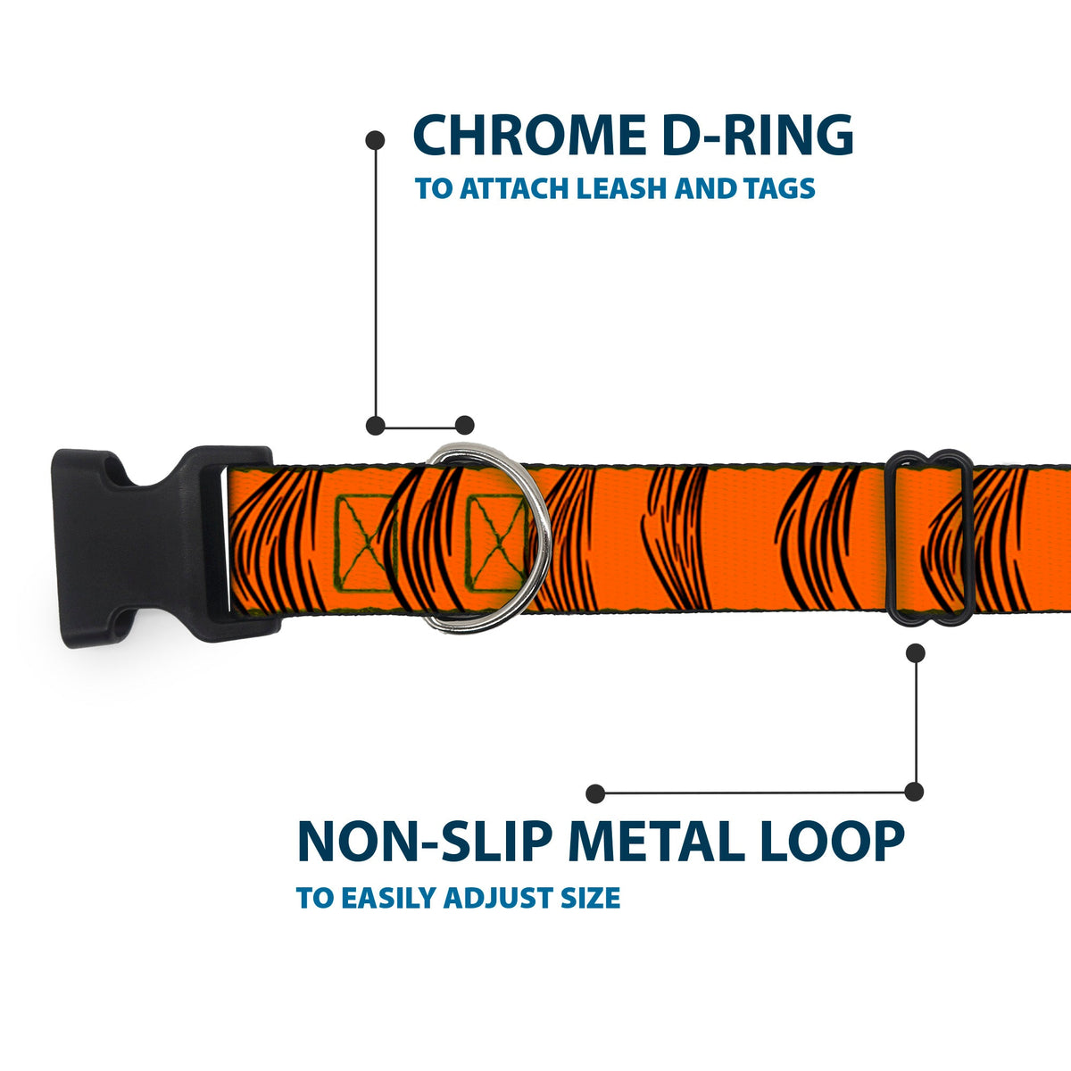 Plastic Clip Collar - Tigger Stripes Orange/Black