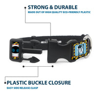 Plastic Clip Collar - WALL-E & EVE Pose/Face Hazard Blocks Gray/Yellow/Black