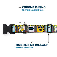 Plastic Clip Collar - WALL-E & EVE Pose/Face Hazard Blocks Gray/Yellow/Black