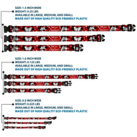 Plastic Clip Collar - Mickey & Minnie HUGS & KISSES Poses Reds/White