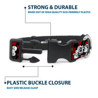 Plastic Clip Collar - Mickey & Minnie HUGS & KISSES Poses Reds/White