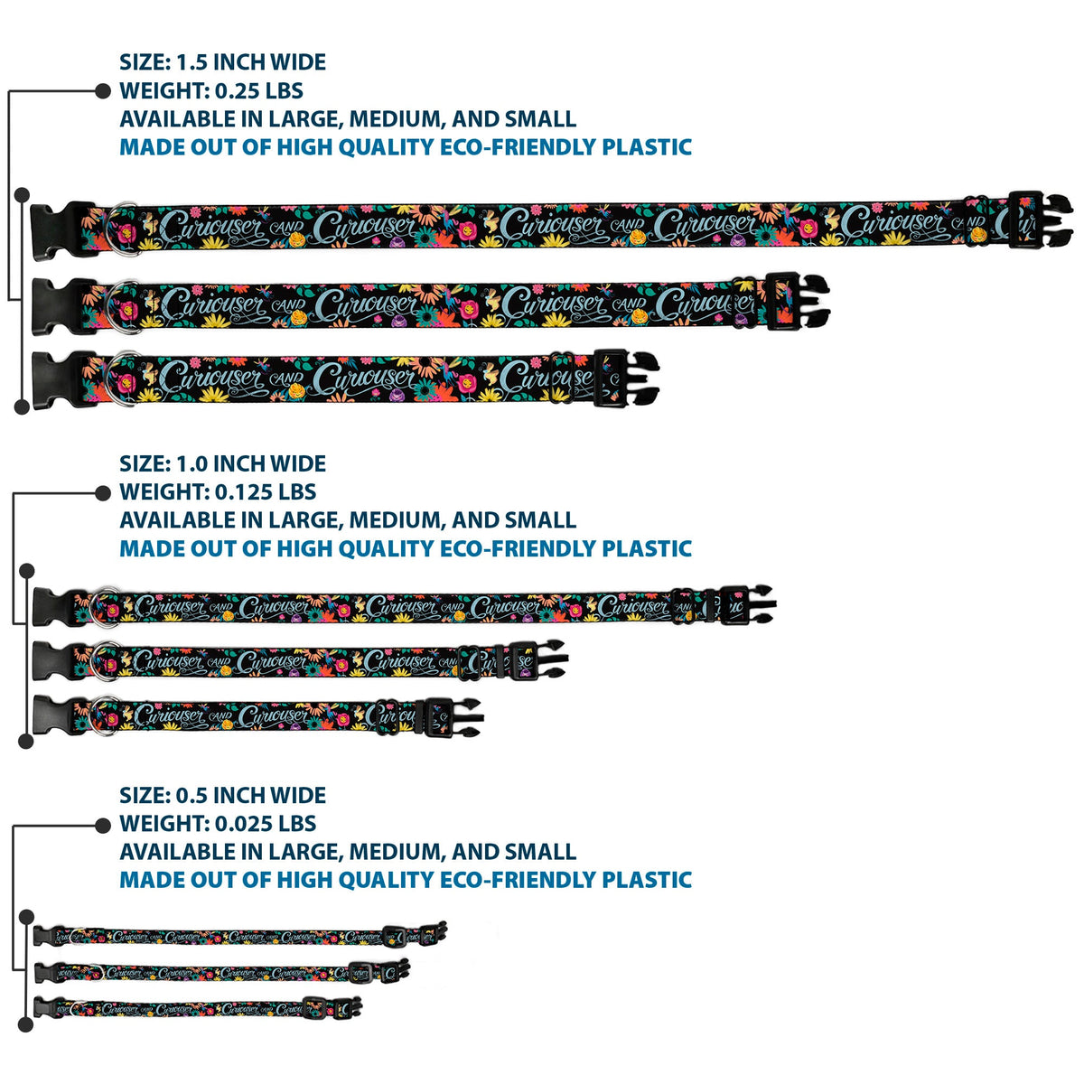 Plastic Clip Collar - CURIOUSER AND CURIOUSER/Flowers of Wonderland Collage