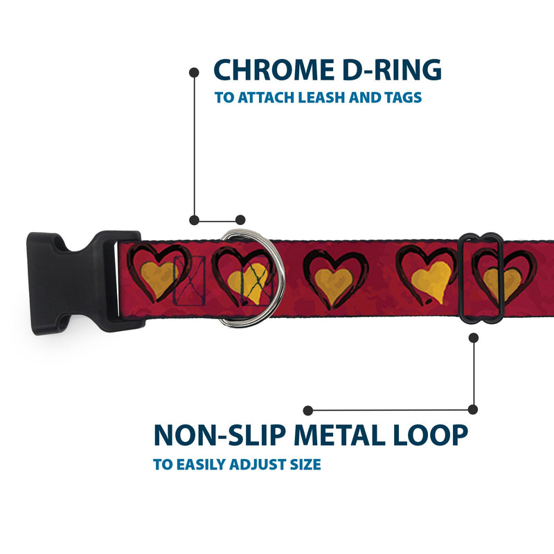 Plastic Clip Collar - Alice in Wonderland Queen's Hearts Reds/Black/Gold