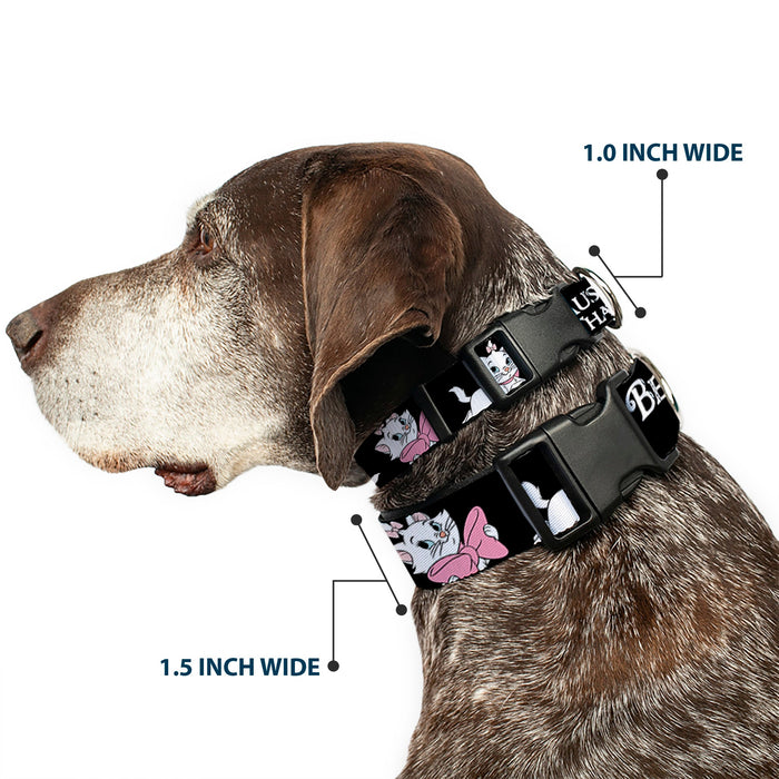 Plastic Clip Collar - Aristocats Marie 3-Poses BECAUSE I'M A LADY THAT'S WHY Black/White/Pink