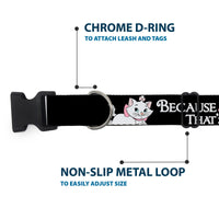 Plastic Clip Collar - Aristocats Marie 3-Poses BECAUSE I'M A LADY THAT'S WHY Black/White/Pink