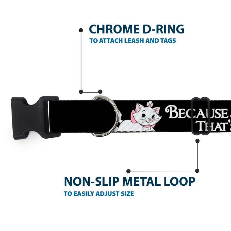 Plastic Clip Collar - Aristocats Marie 3-Poses BECAUSE I'M A LADY THAT'S WHY Black/White/Pink