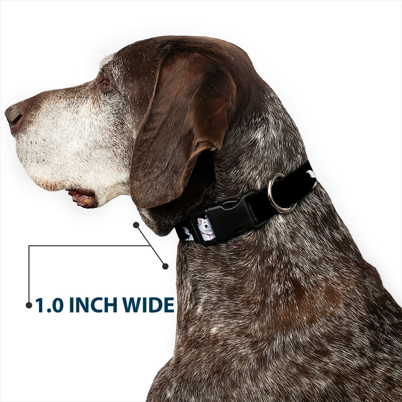 Plastic Clip Collar - Aristocats Marie 3-Poses BECAUSE I'M A LADY THAT'S WHY Black/White/Pink