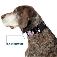 Plastic Clip Collar - Aristocats Marie 3-Poses BECAUSE I'M A LADY THAT'S WHY Black/White/Pink