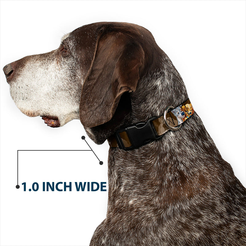 Plastic Clip Collar - Lady and Tramp 2-Poses/Spaghetti Kiss Scene Browns