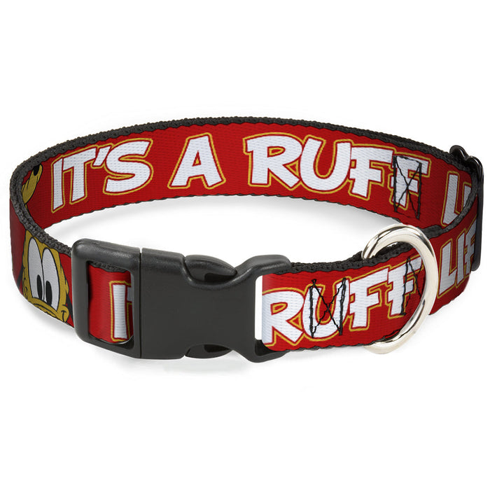 Plastic Clip Collar - Pluto 2-Pose IT'S A RUFF LIFE Red/Yellow/White