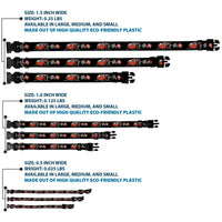 Plastic Clip Collar - Cars 3 Lightning McQueen Caricature/Race Flags Black/White/Red