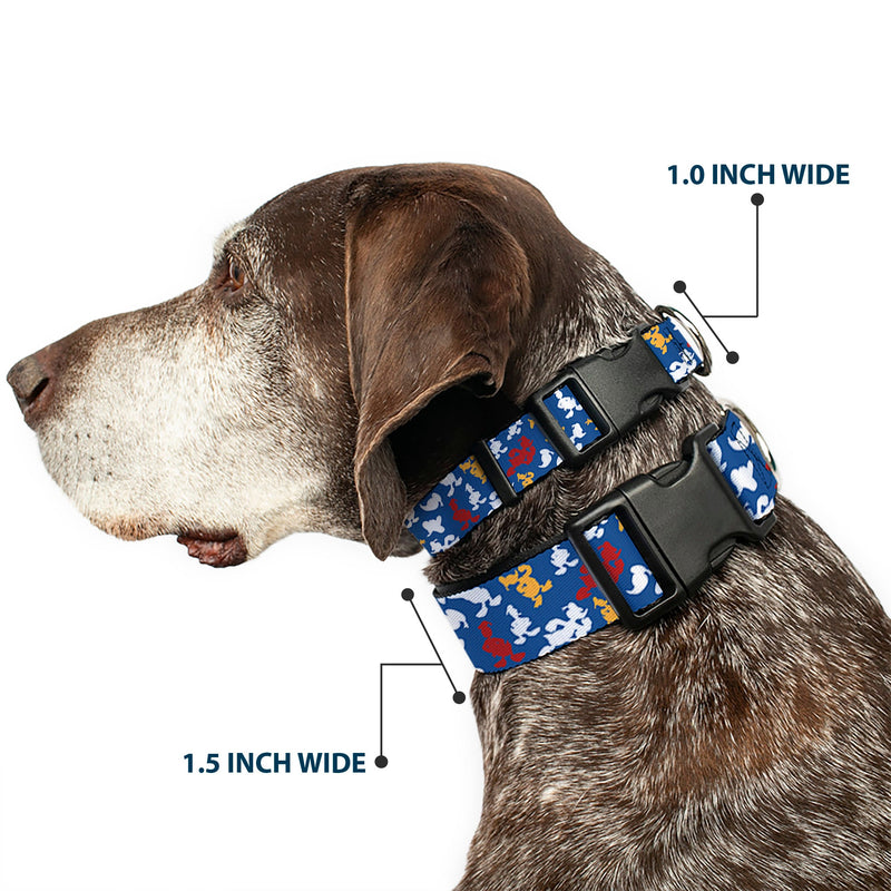 Plastic Clip Collar - Donald Duck Face/Poses Scattered Blue/White/Red/Yellow