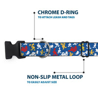 Plastic Clip Collar - Donald Duck Face/Poses Scattered Blue/White/Red/Yellow